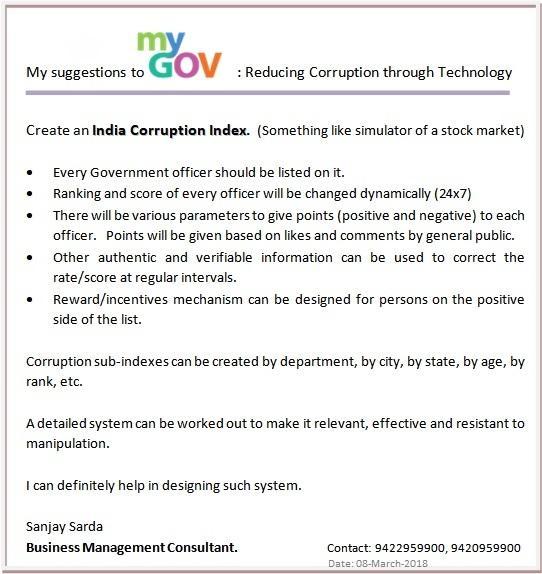 India Corruption Index Proposal